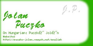 jolan puczko business card